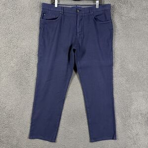 Incotex Pants Mens 38x28 Blue Slim Fit Linen Blend Chinos 5 Pocket Lightweight